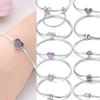 925 Silver Heart Charm Bracelet with Snake Chain for Women DIY Bead Jewelry