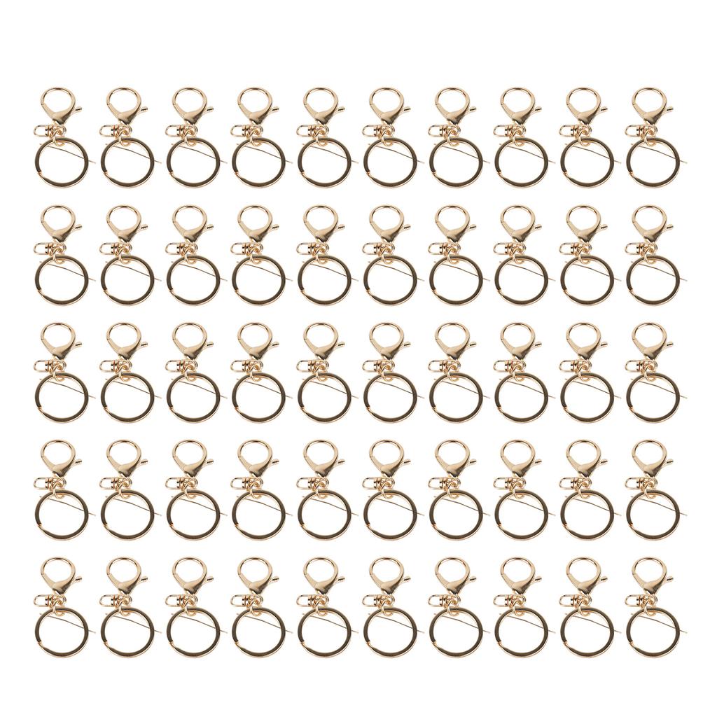 50pcs Key Ring with Snap Hook Alloy Key Ring Lobster Clasp for Keychain Jewelry DIY Craft Lanyard