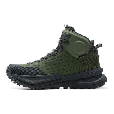 Li Ning CF River High Trendige Bequeme Outdoor Rutschfeste Abriebfeste High-Top Wanderschuhe Unisex Wanderschuhe Schwarz Grün AHTU015-2