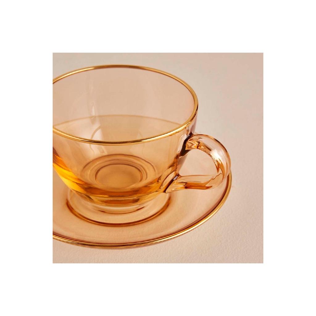 Allure Tea Cup Set Of 2 Amber