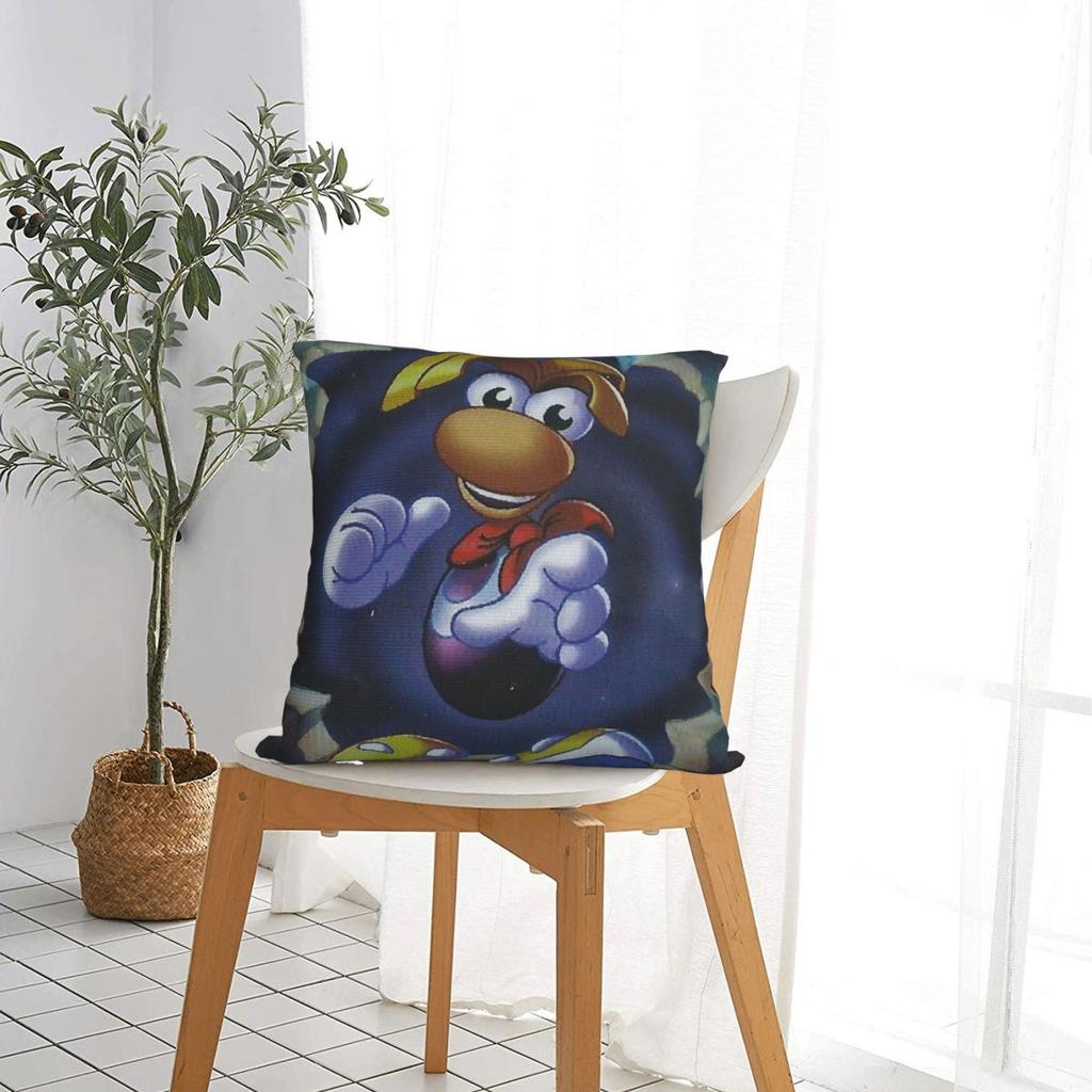 Ps1 Rayman Game Vintage Gamer Gaming Gamer Girl Videogames Pillowcase Polyester Cushion Comfort Throw Pillow Sofa Cushions Used