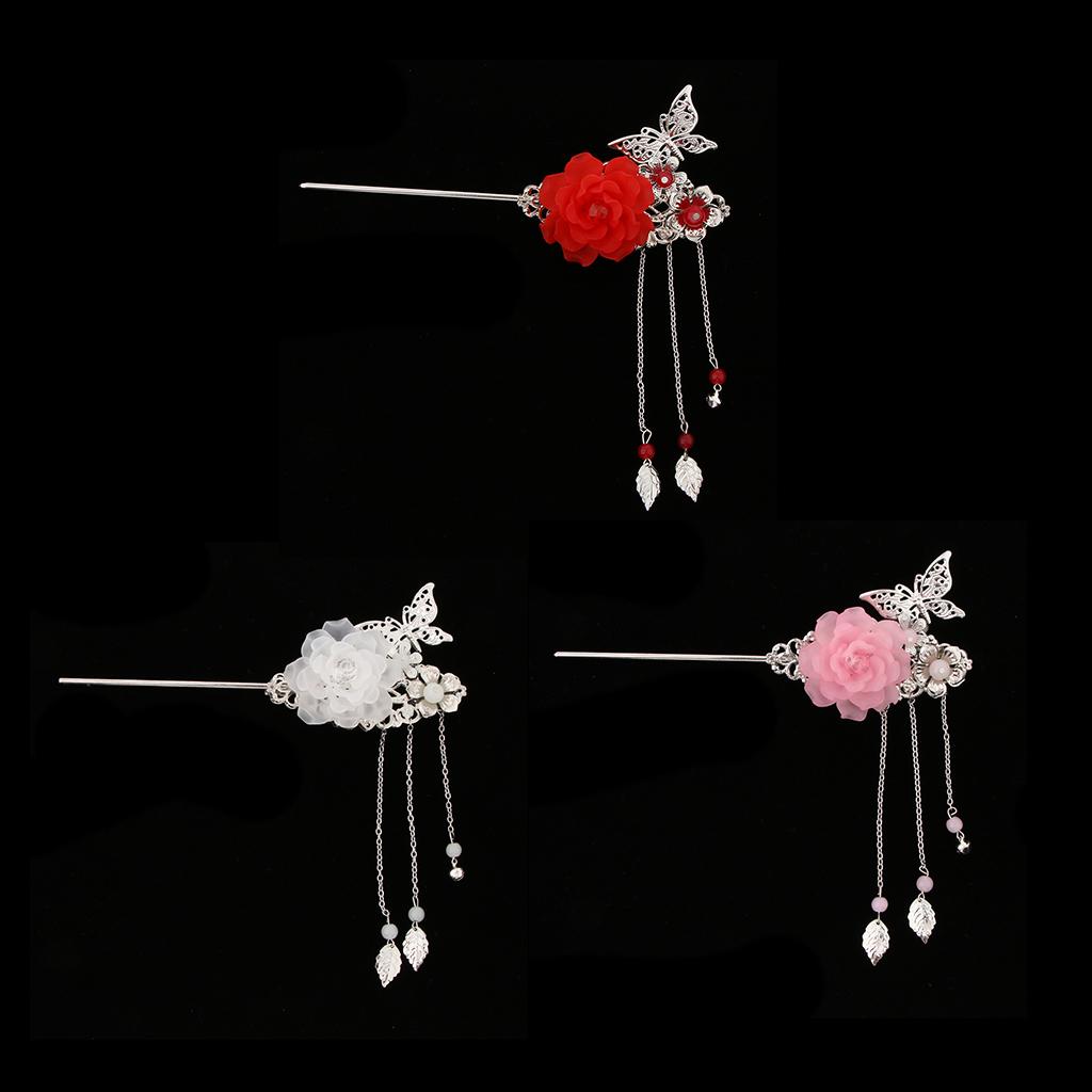 Fresh flower Handmade Kanzashi Hair Stick Hanfu Classical Fashion Custom Hairpin Fresh flower Handmade Kanzashi Hair Stick Hanfu Classical Fashion Custom Hairpin