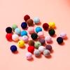 30 Pezzi 8/10mm Colorati Feltro Floccato Peluche Perline Acriliche Perline Distanziatrici Sfuse per Orecchini Braccialetti Fai da Te Accessori per la Creazione di Gioielli