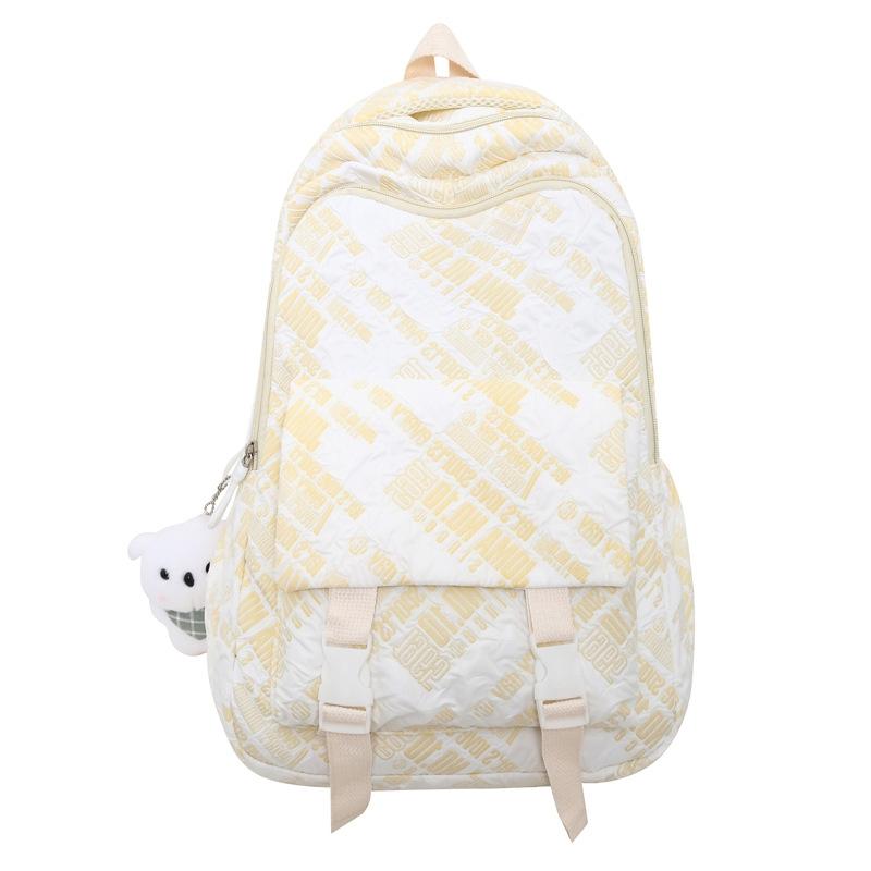 

School bag junior high school girls large capacity niche design sense high school students backpack new contrasting color tide outing bag single pack жёлтый
