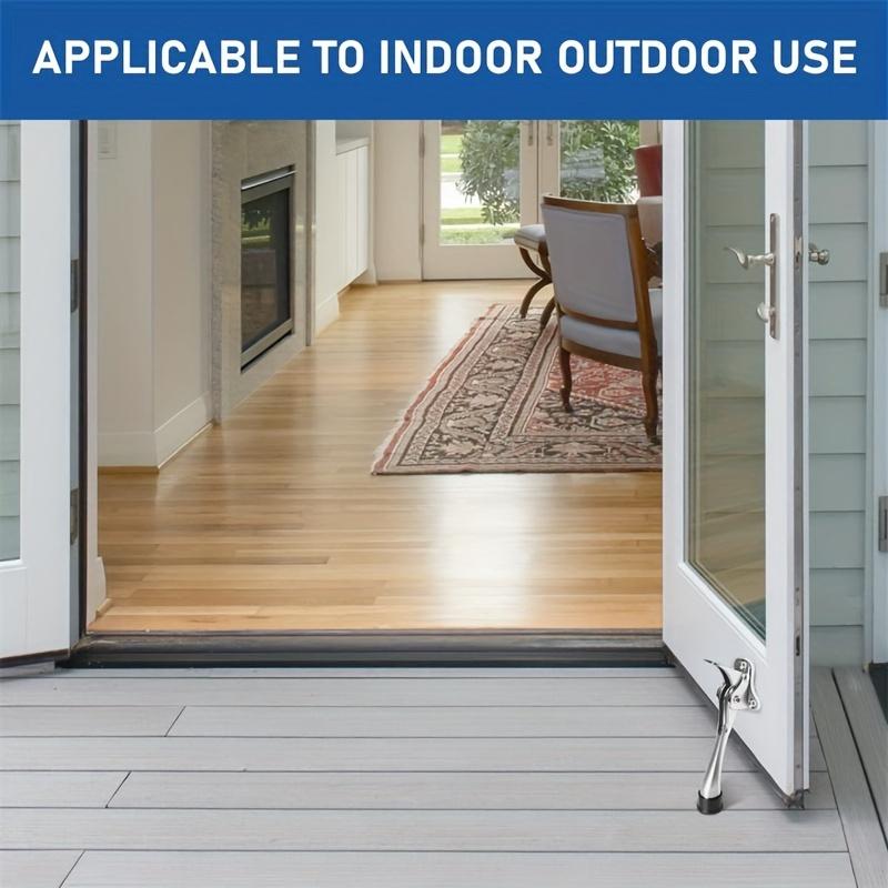 1 ks Dveřní zarážka One Touch Kickdown, Držák dveří, Vysoce odolné dveřní zarážky, Spodní část dveří, Výškově nastavitelné gumové koncovky, Dodává se s montážními šrouby