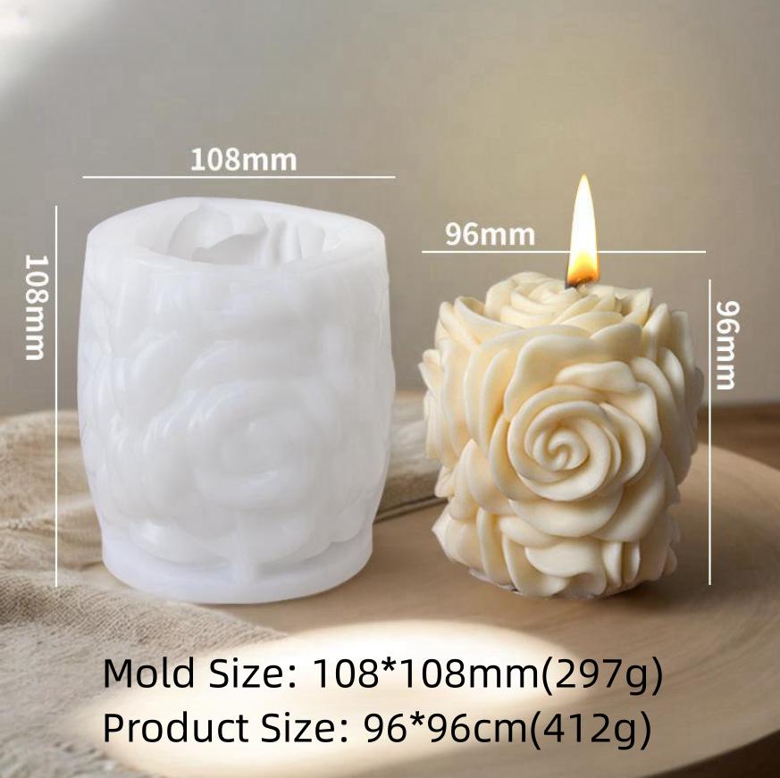 Rose Candle Mold Resin Plaster Soap Mold Silicone Mold Baking For Soap Making Diy Crafting Gift
