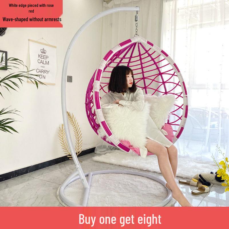 Double Wicker Hanging Basket Chair: Indoor/Outdoor Bird's Nest Swing Chair for Balcony & Leisure