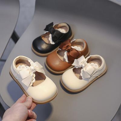 Mode Mädchenschuhe Britischer Stil Kinder Lederschuh Weich besohlte Mädchen Lederschuhe Rutschfeste Kinderschuhe Einfacher Mädchen Freizeitschuh
