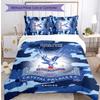 Crystal Palace Football Printed 3 Pieces Bedding Set, Comfortable Skin Friendly Bedroom Duvet Cover Set