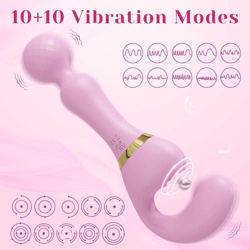3 In 1 AV Wand Vagina Vibrator for Women Clitoris G-Spot Nipples Stimulator Female Masturbator Adult Goods Sex Toy for Women