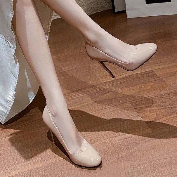 Princess Style European High Heels Wear-resistant Design Mary Jane Shoes Skirt with Bow Niche