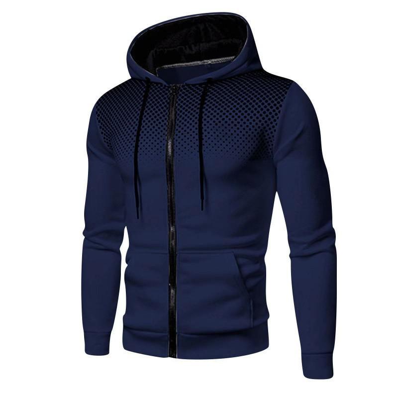 Men's Casual Sports Fitness Zip-Up Hoodie Jacket for Autumn and Winter