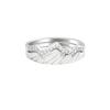 High-End S925 Sterling Silver Layered Mountain Peak Ring for Women - Micro-Inlaid Fashion European and American Style Index Finger Jewelry.