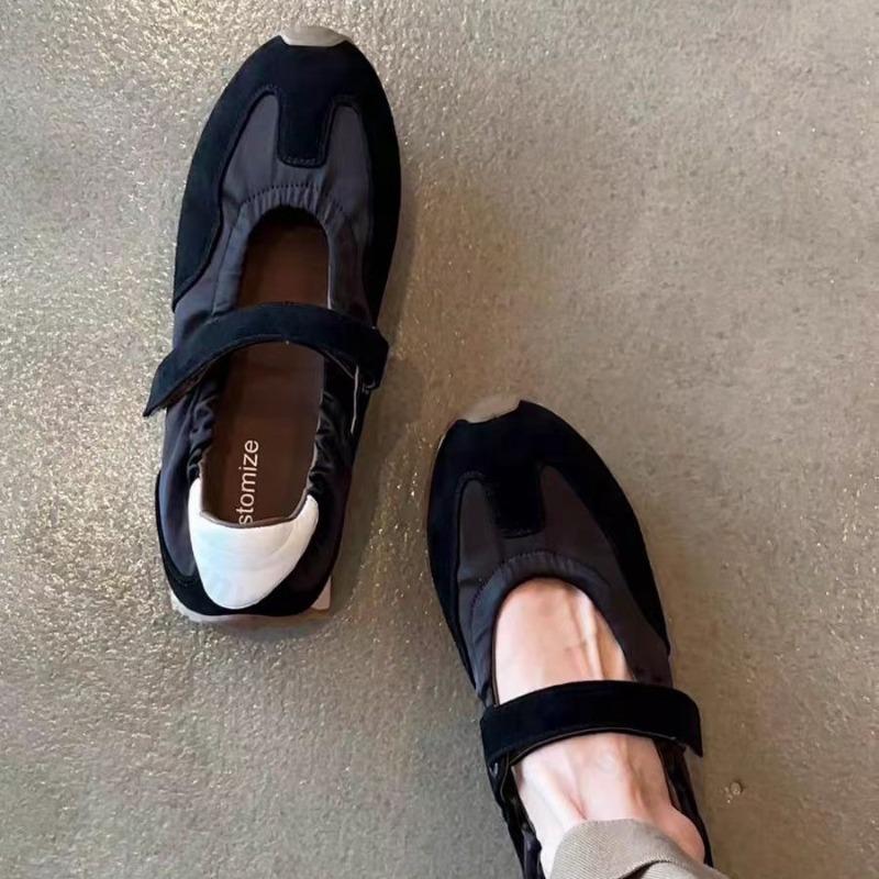 Fashion Women Ballet Flat Shoes 2025 Autumn Comfortable Anti Slip Outdoor Casual Shoes Retro Shallow Mouth Mary Jane Shoes Zapatos Mujer