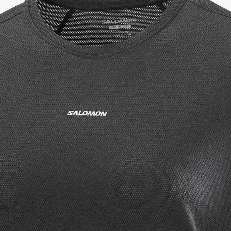 SALOMON Breathable Lightweight Quick-Dry Sports Long Sleeve T-Shirt Women Tops Deep-Black C24261