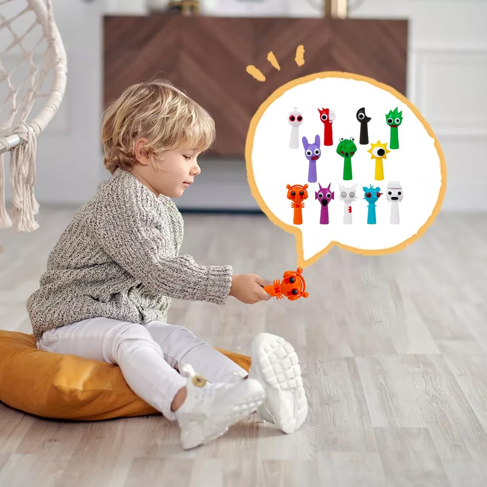 Set of 12 Splunky Singing Monster Figures, Horror Game Model Decorations, Handmade Office Decor, Cute Cartoon Monsters, Game Fan Gifts for Kids and