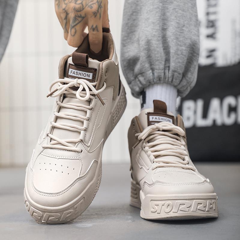 Fashion High Top Men Board Shoes Lightweight Men Casual Shoes Platform Walking Sneaker Breathable Anti Slip Tennis Shoes