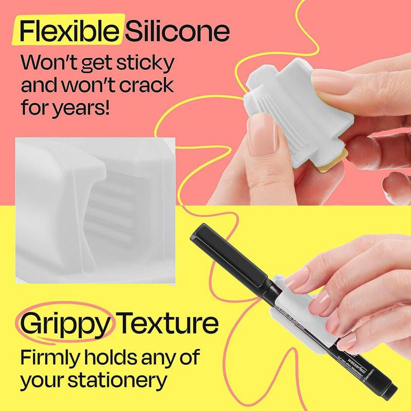 5Pc Silicone Pen Holder Adhesive Pen Cover Clips Learning Stationery Utility Pen Mounts Desk Accessories Child Safe Writing Tool