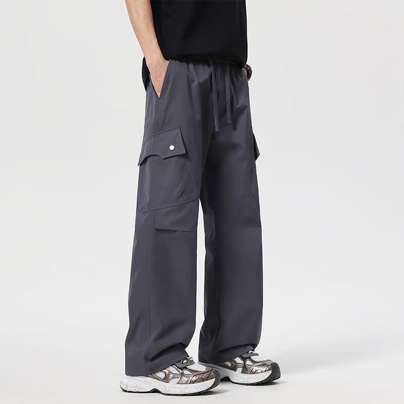 VUUG Men's Summer Loose Straight Cargo Pants