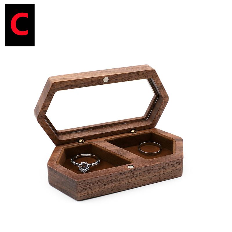 

Новая шкатулка для хранения колец, ювелирных изделий, обручальное кольцо для свадебной церемонии, индивидуальное предложение, деревенский свадебный подарок для девушки, ореховое дерево