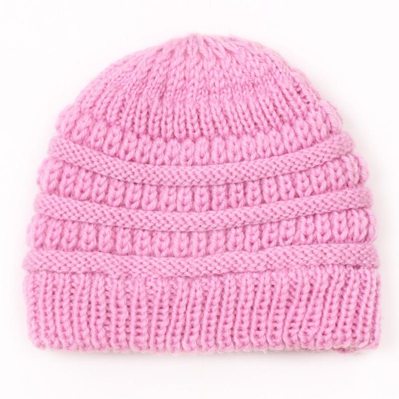 New Children's Knitted Hats, Autumn and Winter Warm Candy-colored Baby Boys and Girls Baby Wool Hats