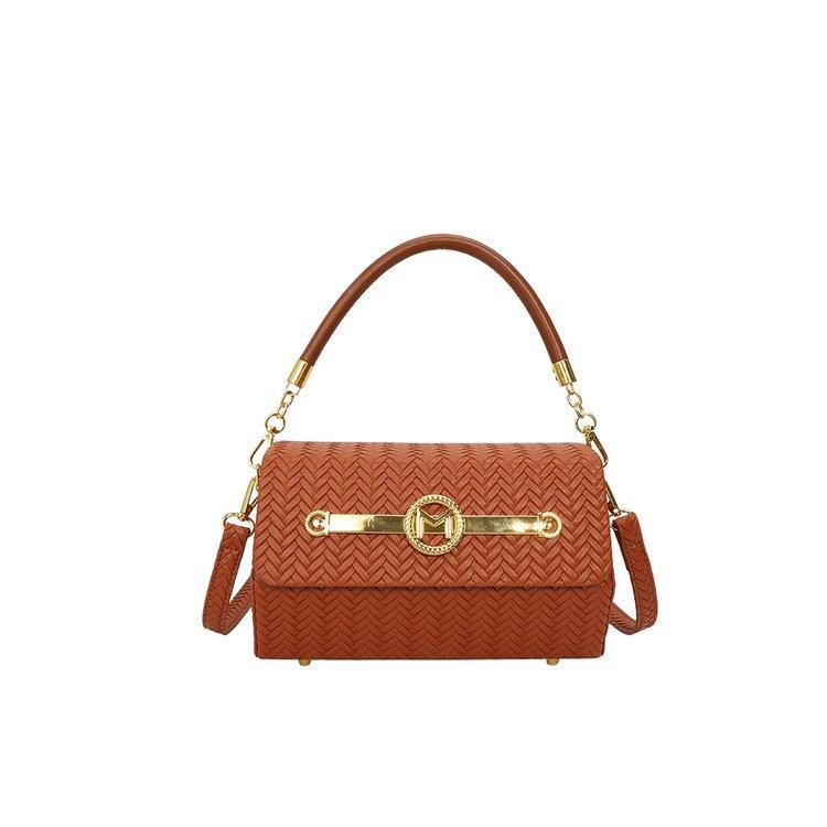 

High sense niche trend casual special-shaped niche handbag 2025 new women s bag fashion woven messenger bag 22*13*12 коричневый