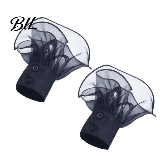 Sophisticated Outfit Enhancers Detachable Ruffled Cuffs for Women, Elastic Layered Tulle Fake Cuffs, Decorative Formal Dress Sleeve Trims Wrist