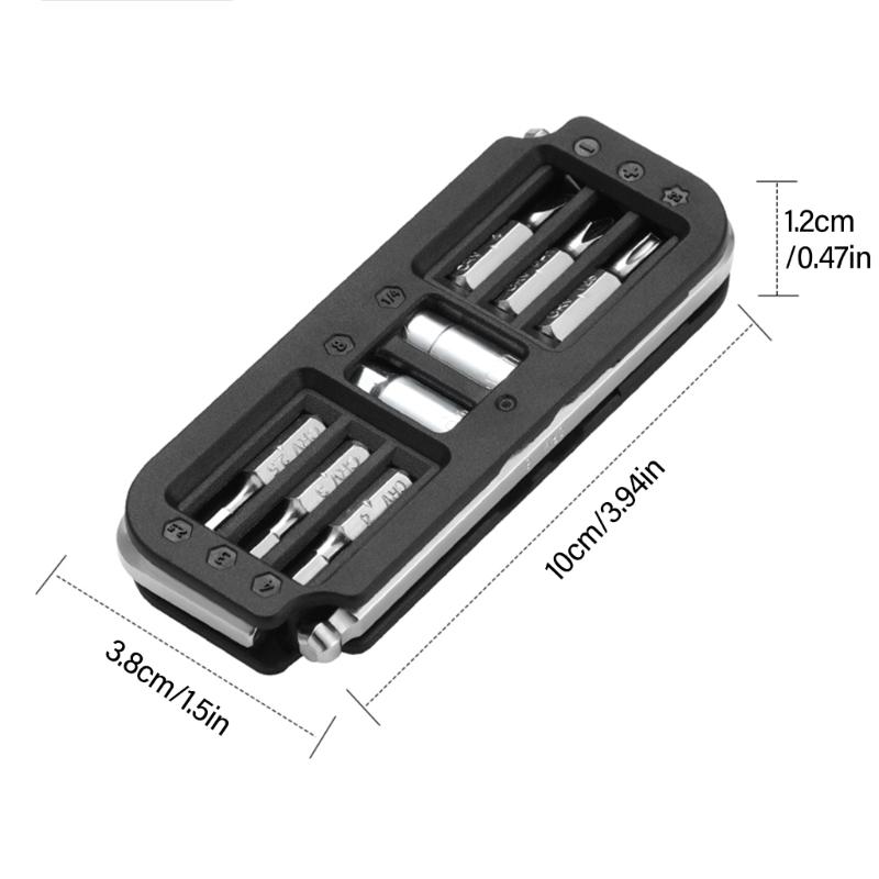 10 in 1 Multifunctional High Strength Bicycles Wrench Pocket Size Bikes Maintenance Tool Heavy Duty Bikes Multiple Tool