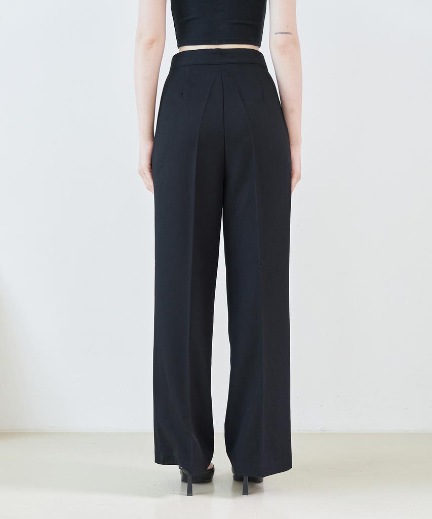 5OML Pintuck Wide Slacks (Black)