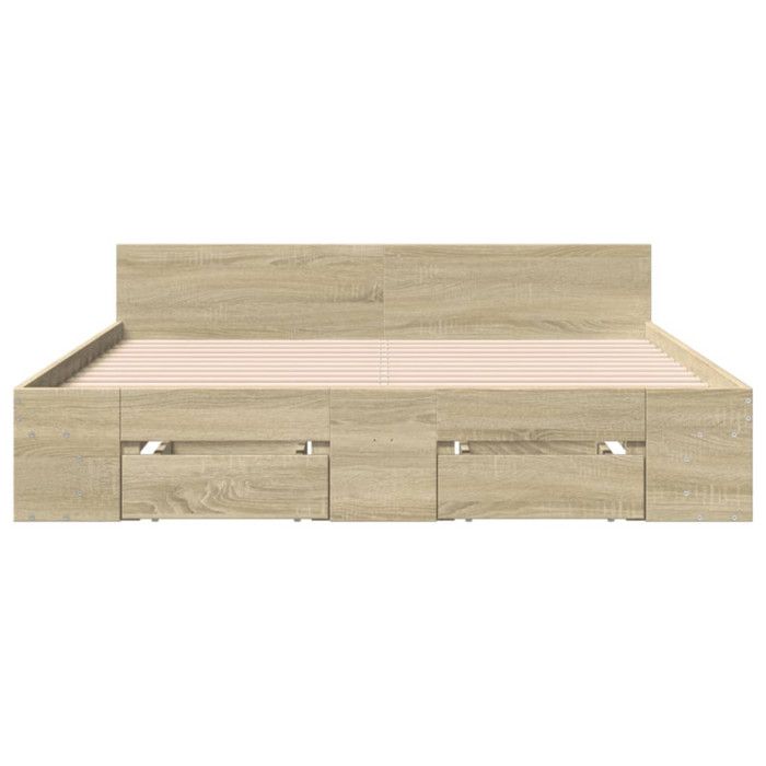 VidaXL Bed Frames and Drawers Sonoma Oak 140x190 Cm Engineered Wood, Bed, Storage Bed, Double Bed Frame, Bed 3280764