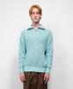 KNITTED Soft Cotton Heavy Waffle Half Zip Knit Sky Blue