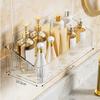 Wandmontierte Dusch-Shampoo-Ablagen Regale Organizer Bohrfrei Abnehmbar Transparentes PET-Material Badezimmer-Ablageregal