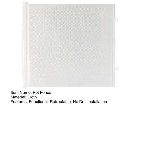 Retractable Pet Gate Mesh Pet Safety Gate No Drill Installation Indoor Outdoor Pet Barrier Fence Home Divider for Stairs Doorways Bedrooms