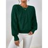 TIFICY Women's Fashion Casual Fall Winter Solid Color Print Long Sleeve O-Neck Sweaters