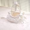 Lace Wedding Flower Basket Satin Crafted Flower Girl Basket Western Style Handheld Basket  Party