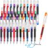 40 Pack Disposable Fountain Pens Set, Colored Ink Extra Fine Nib Classic Design Large Capacity Calligraphy Pens for Journaling, Office Supplies for