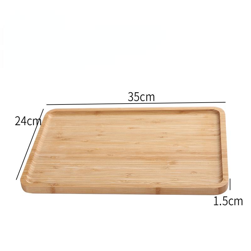 Japanisches Teetablett aus Bambus mit Griffen, rechteckiges Nan-Bambustablett, Home-Restaurant-Teetassen mit Teller, Serviertablett
