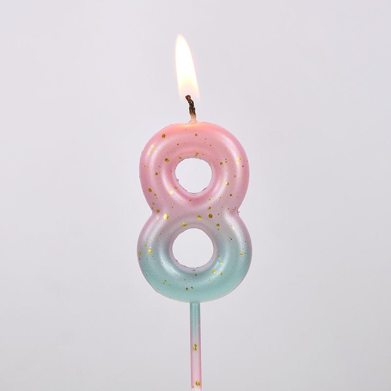 Geburtstagstorte Dekoriert Interstellar Digital Bunt Kerze Kinder Zart Süßigkeitenfarbe 0-9 Zahl Kerze Party Deko