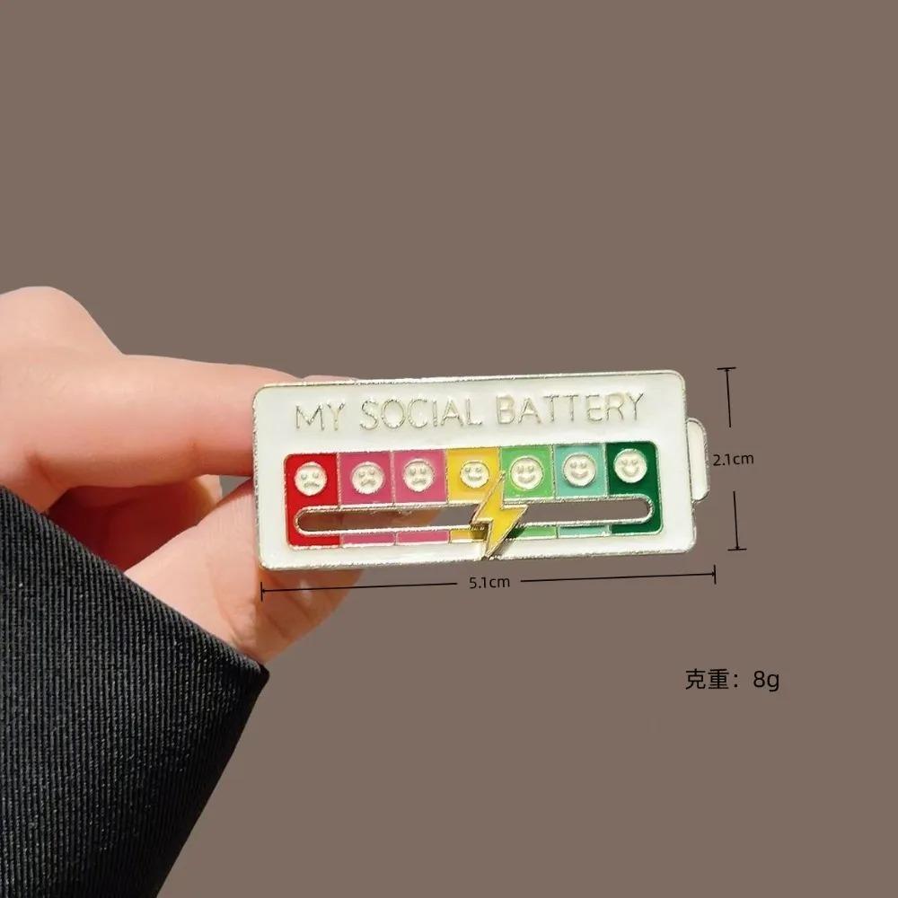 New Cartoon Mood Conversion Energy Brooches for Woman Man My Social Battery Enamel Badge Kids Adult Birthday Funny Gifts 2026