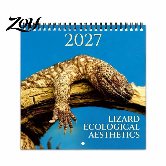 Lizard Collector Items 2025 Wall Calendar 12 Month Hanging Monthly Planner with Thick Schedule Organizer Matte Paper and Double Coil Binding for Home