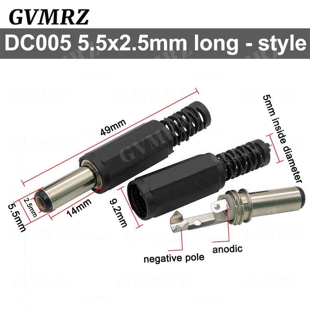 10PCS DC Connectors 5.5x2.1mm 3.5x1.3mm DC Power Plug Male Female Jack Socket Panel Mount DC Power Adapter Connector 5.5*2.1