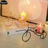 Romantischer Dreirad-Kerzenhalter Heimdekorationen Goldener Kerzenständer Kerzenlicht-Dinner-Requisiten Zimmer Tischdekoration