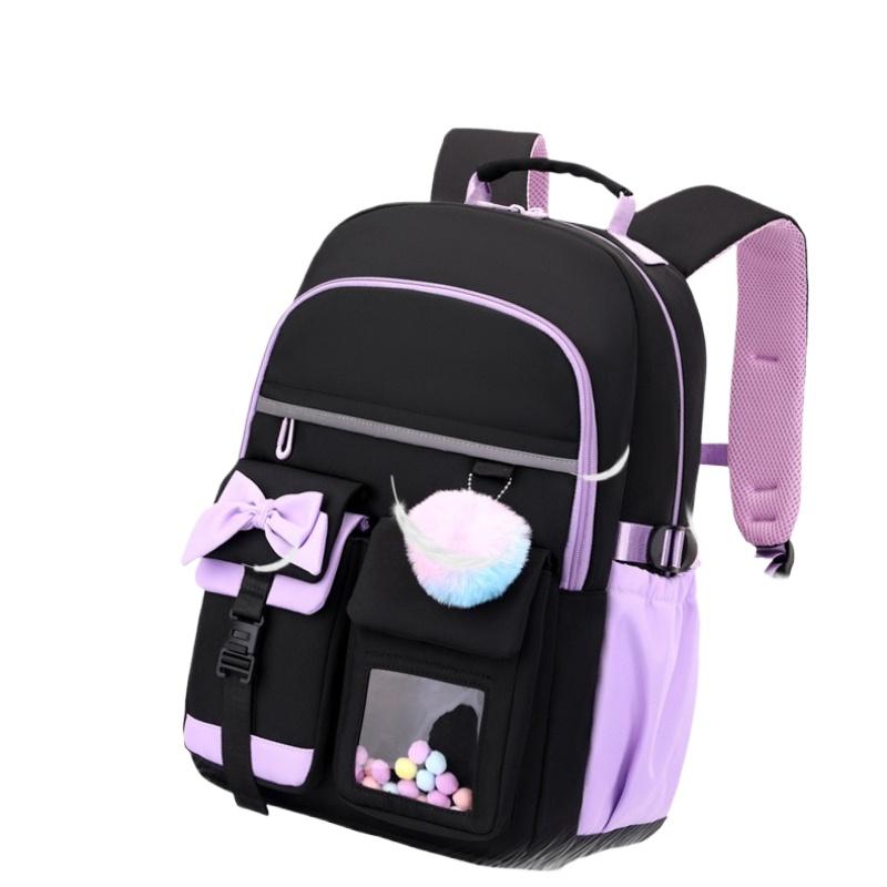 New 3pcs Lightweight Portable Primary School Bags Cute Cartoon Bow Book Bags for Grades 1-6 Large Capacity Pupil Double Shoulder Bag Student Backpacks
