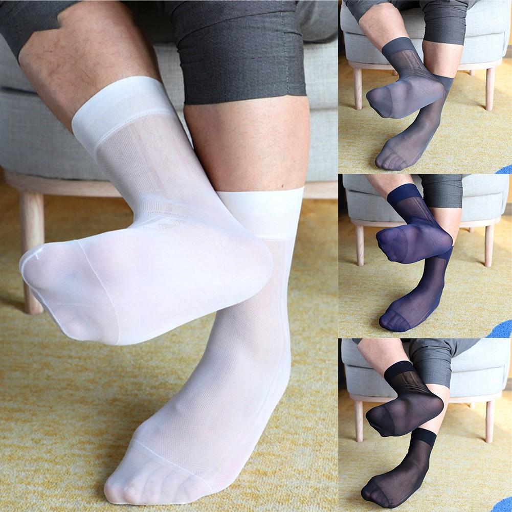 Herren Socken Elastisch Abend Formal Leicht Durchsichtig