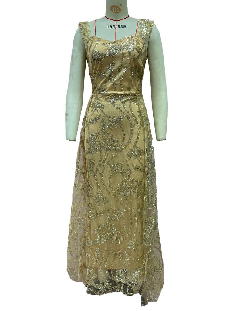 Elegantes Retro Palace Gold Abendkleid - Sexy, Hip, Frühling/Sommer Damenmode