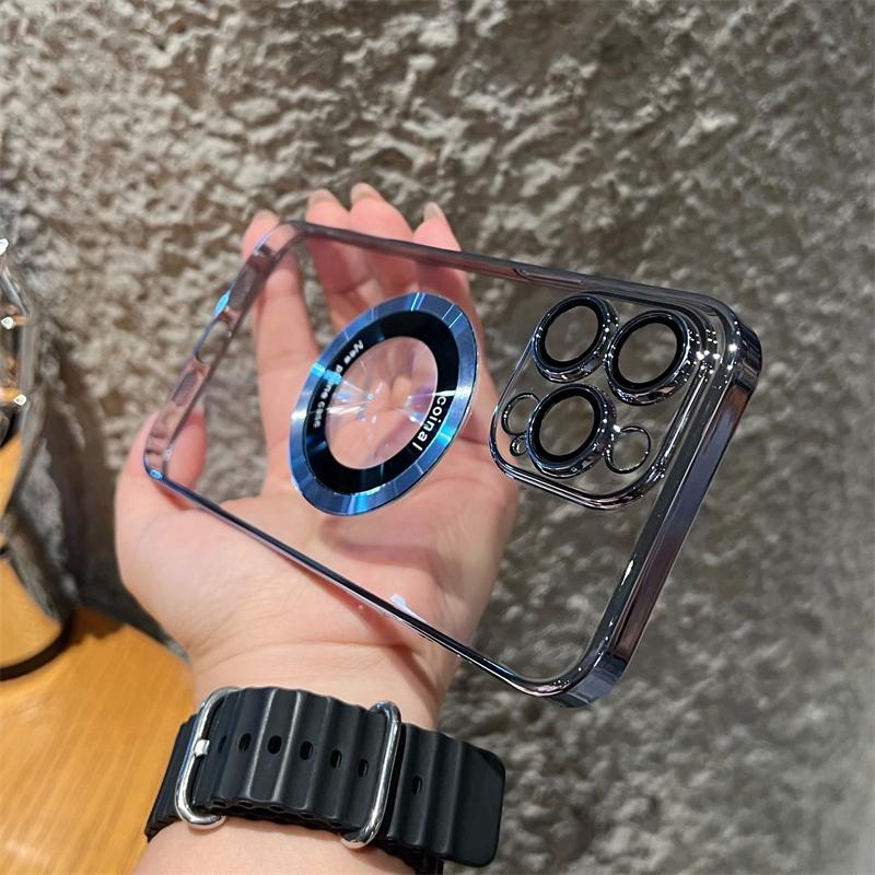 Luxury Magsafe Wireless Charge Hard PC Case Transparent For iPhone 14 13 12 11 Pro Max 7 8 Plus X Xs XR Max Magnetic Cases Cover
