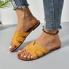 Fashion Summer Designer Woman Flat New Slippers Woven with Comfortable Women's Shoes Casual Bottom Slippers Women 2024 New