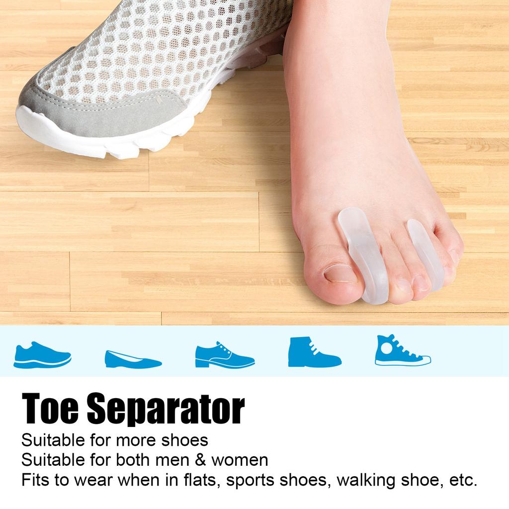 8 Pairs Toe Separator Silicone Soft Elastic Toe Corrector Spacer for Overlapping Toe Bunion Alignment