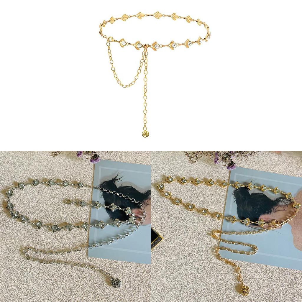 Metal Crystal Waist Chain For Women With Water Diamond Embellishments For Summer Fashion Accessory