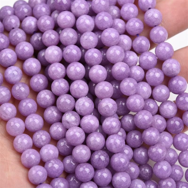 

Круглые бусины из сиреневого фиолетового халцедона для самостоятельного изготовления украшений - бусины для браслетов и ожерелий, аксессуары 12mm